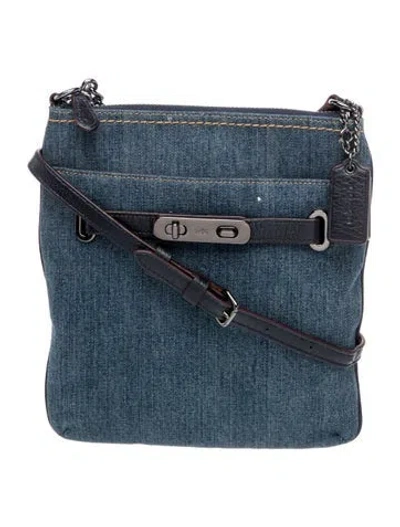 Pre-owned Coach Denim Messenger Bag In Blue