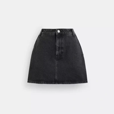 Coach Denim Skirt In Organic Cotton In Black