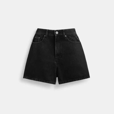 Coach Denim Shorts In Organic Cotton In Black