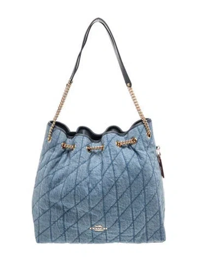Pre-owned Coach Denim Shoulder Bag In Blue