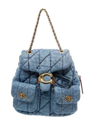 Pre-owned Coach Denim Tabby Backpack In Blue