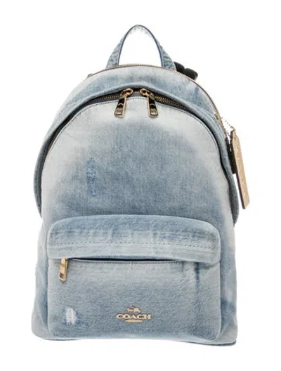 Pre-owned Coach Denim Taylor Backpack Small 2024 In Blue