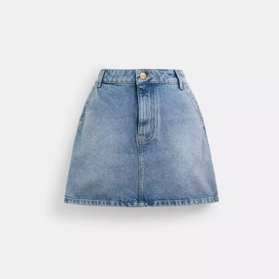 Coach Denim Skirt In Blue