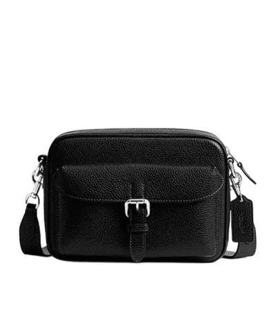 Coach Detachable Strap Zip Closure Crossbody Bag In Black
