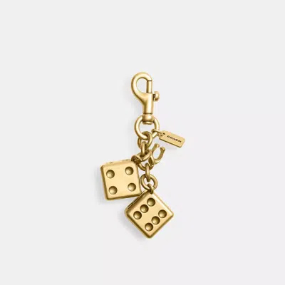 Coach Dice Bag Charm In Yellow