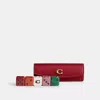 Coach Dice Set In Brass/ruby