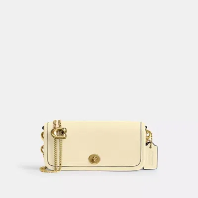 Coach Dinky Bag 14 In Brass/moonlight