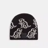 Coach Dino Print Knit Beanie In Black