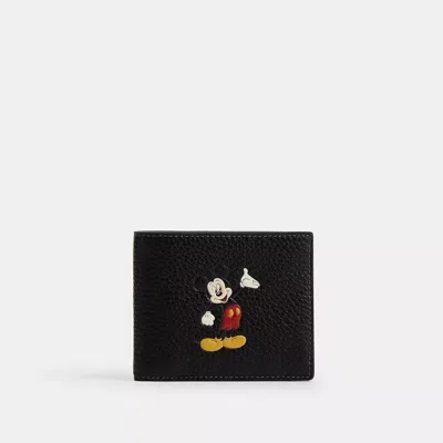 Coach Disney X  3-in-1 Wallet In Regenerative Leather With Mickey Mouse In Black