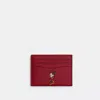 Coach Disney X  Card Case In Regenerative Leather With Motif In Ruby
