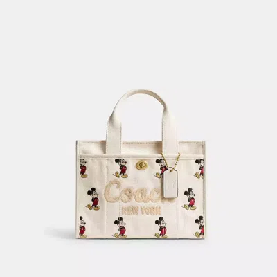 Coach Disney X  Cargo Tote Bag 26 With Mickey Mouse In Regenerative Cotton Canvas