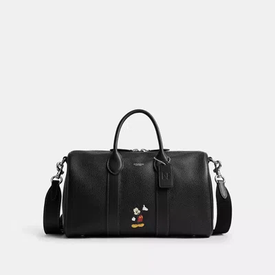 Coach Disney X  Compass Bag 35 With Mickey Mouse In Black