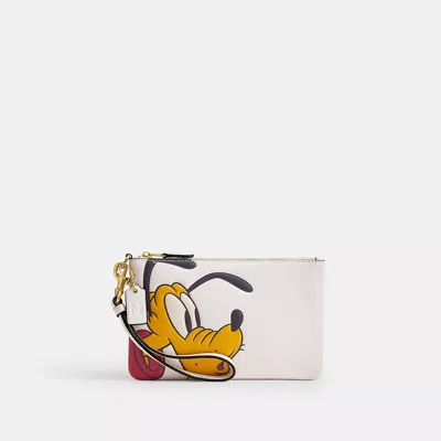 Coach Disney X  Essential Small Wristlet With Pluto In Multi