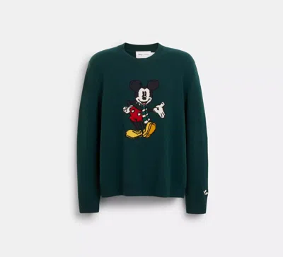 Pre-owned Coach Disney X  Men's Mickey Mouse Green Sweater Size Xxl