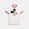 Coach Disney X  Mickey Graphic Ringer T-shirt In Organic Cotton In White