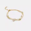 Coach Doppel Armband Mit Perlenanhänger