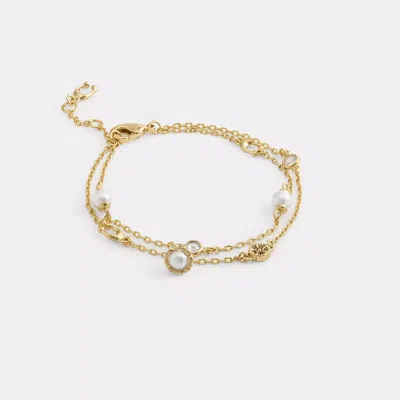 Coach Doppel Armband Mit Perlenanhänger