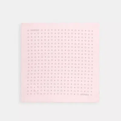 Coach Dotty Heart Print Silk Bandana In Pink