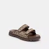 Coach Double Banded Sandal In Signature Jacquard
