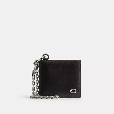 Coach Double Billfold Wallet With Chain In Loved Leather In Multi