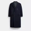 Coach Double Breasted Wool Coat In Blue