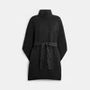 Coach Double Face Wool Cape In Black
