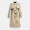 Coach Double Gun Flap Snap Trench In Beige
