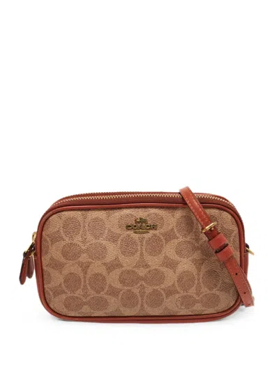 Pre-owned Coach Double-zip Cross Body Bag In Neutral