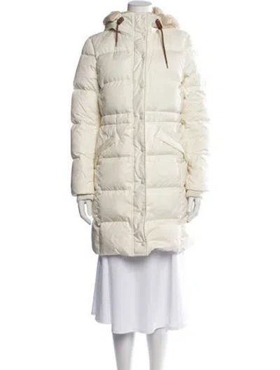 Pre-owned Coach Down Coat In Neutrals