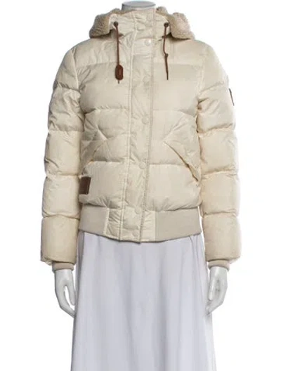 Pre-owned Coach Down Coat In Neutrals