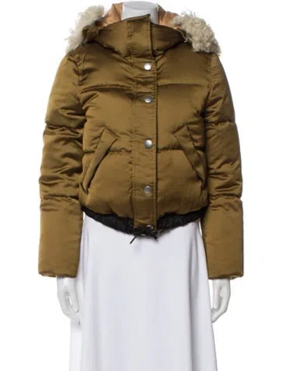 Pre-owned Coach Down Jacket In Green