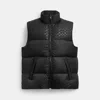 Coach Down Puffer Vest In Recycled Polyester In Black