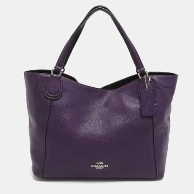 Pre-owned Coach Edie 28 Purple Leather Tote