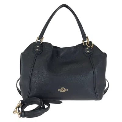 Coach Edie Leather 2way Bag In Blue