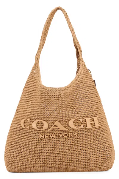 Coach Elegant Woven Tote Bag 39.37 Cm In Brown