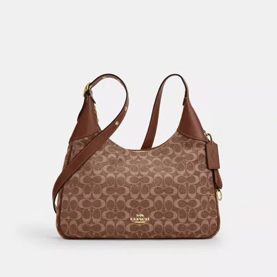 Coach Ella Shoulder Bag In Signature Chenille In Brown