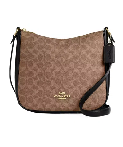Coach Ellie File Bag In Signature Canvas In Brown