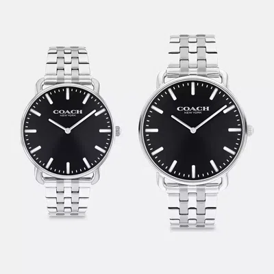 Coach Elliot Watch Gift Set, 36mm And 41mm In Stainless Steel