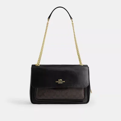 Coach Elodie Crossbody Bag In Signature Canvas In Black