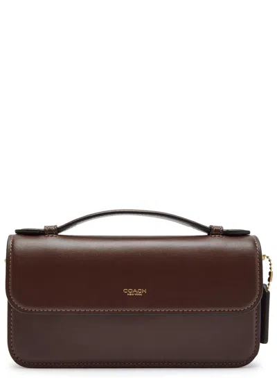 Coach Elora Leather Top Handle Bag In Brown