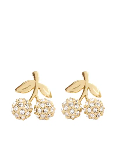 Coach Embellished Cherry Stud Earrings In Gold