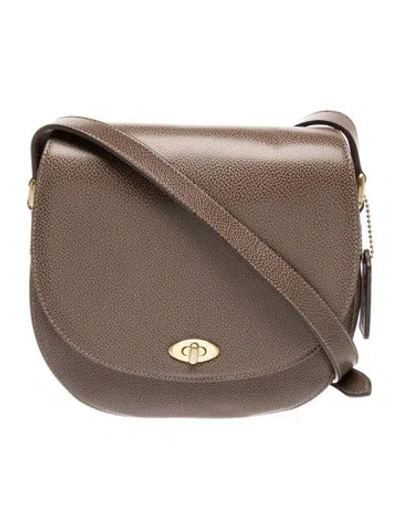 Pre-owned Coach Embossed Leather Madison Carlyle Vintage In Brown