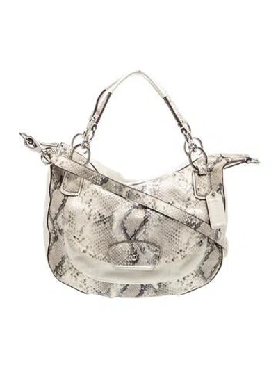 Pre-owned Coach Embossed Leather Top Handle Bag In Brown