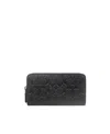 Coach Embossed Zipper Purse In Black
