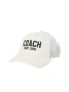 Coach Embroidered Logo Trucker Hat Cap In White
