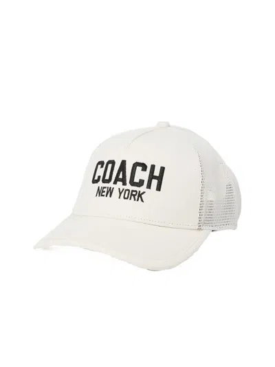COACH COACH EMBROIDERED LOGO TRUCKER HAT CAP