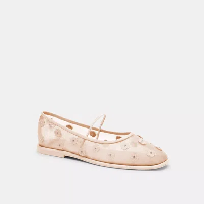 Coach Emilia Mary Jane With Tea Rose In Pink