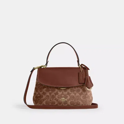 Coach Emory Top Handle Bag In Signature Chenille In Brown