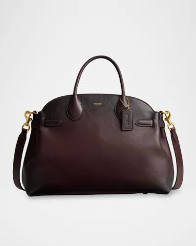 Coach Empire 40 Carryall Leather Top-handle Bag In Burgundy