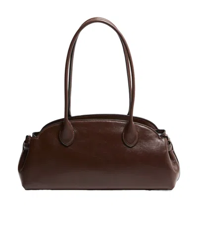Coach Empire Carryall 34 Glazed Leather Shoulder Bag In Brown